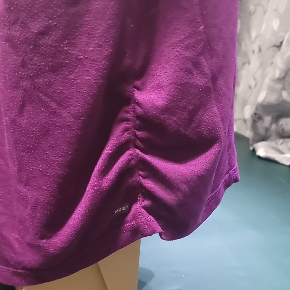 Danskin Now Short Sleeve Scoop Neck Tee - Purple - Picture 3 of 4